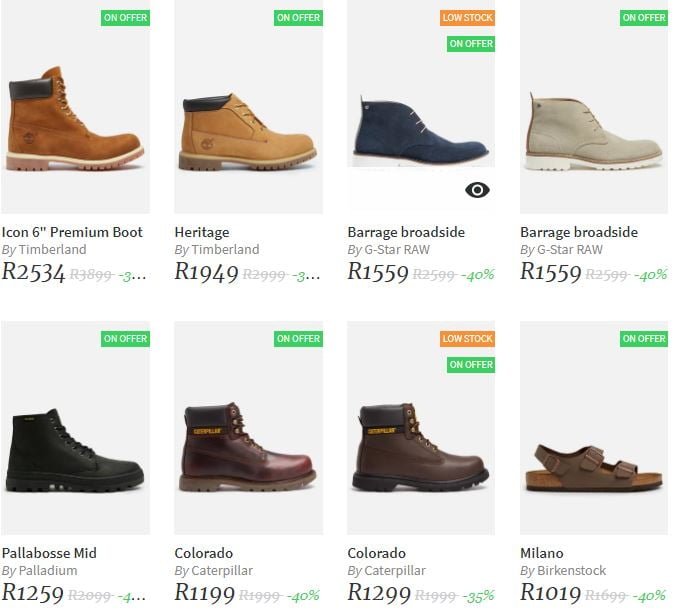 online shoe shops in south africa